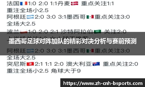 墨西哥足球对阵加队的精彩对决分析与赛前预测